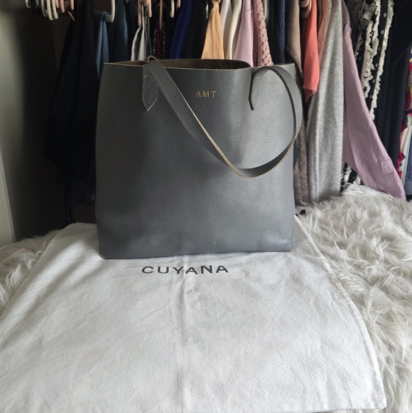 Cuyana Slate Blue Leather Bag - Picture 4 of 12